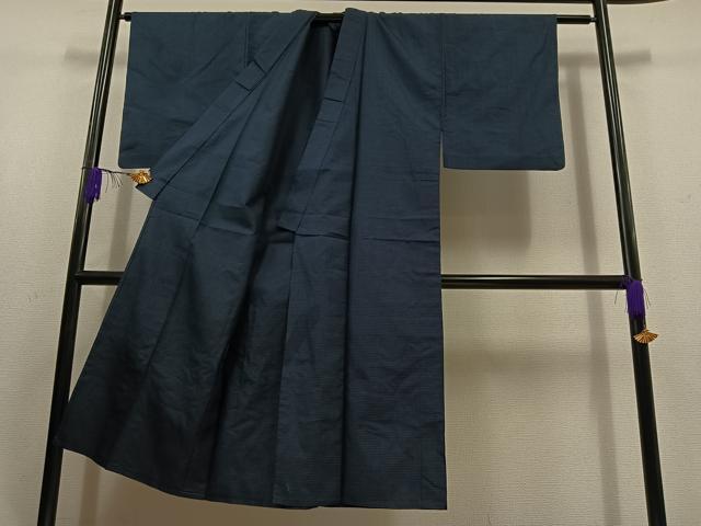 平和屋着物▽男性　紬　単衣　アンサンブル　110亀甲　総詰め　正絹　逸品　AABD7482jh