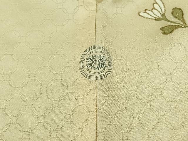 平和屋着物▽訪問着 単衣 駒刺繍 松皮菱花文 金彩 正絹 逸品 AABD7484jh