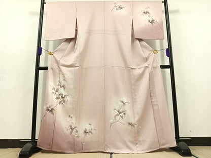 平和屋着物▽訪問着 単衣 手描き 南天文 暈し染め 正絹 逸品 未使用 AABD7485jh