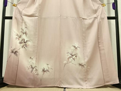 平和屋着物▽訪問着 単衣 手描き 南天文 暈し染め 正絹 逸品 未使用 AABD7485jh