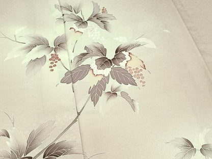 平和屋着物▽訪問着 単衣 手描き 南天文 暈し染め 正絹 逸品 未使用 AABD7485jh