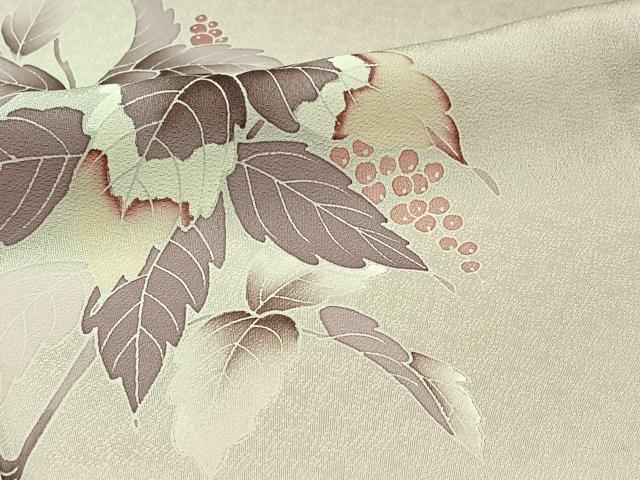 平和屋着物▽訪問着 単衣 手描き 南天文 暈し染め 正絹 逸品 未使用 AABD7485jh