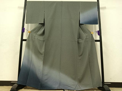 平和屋着物▽訪問着 単衣 霞文 暈し染め 正絹 逸品 AABD7486jh