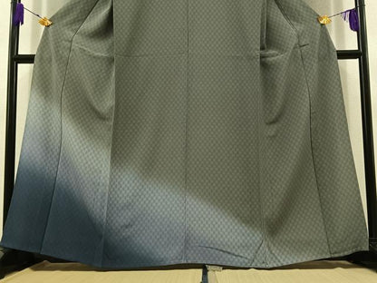 平和屋着物▽訪問着 単衣 霞文 暈し染め 正絹 逸品 AABD7486jh