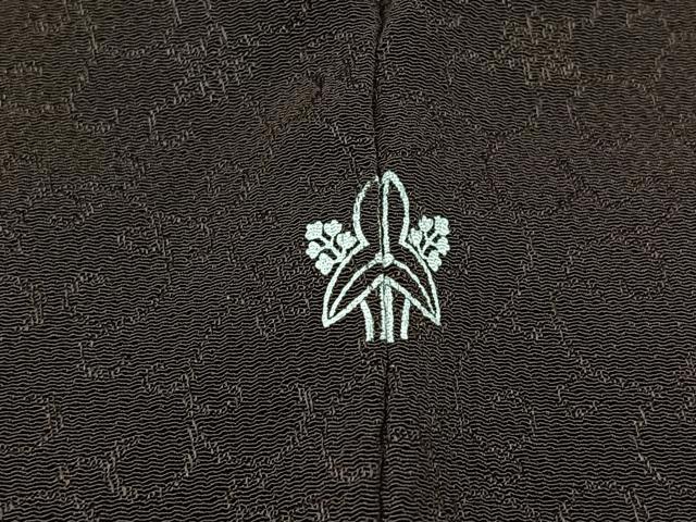 平和屋着物▽上質な色無地 単衣 花唐草地紋 鉄黒色 正絹 逸品 AABD7488jh