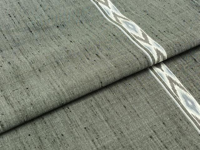 平和屋着物▽上質な紬 単衣 菱間道 正絹 逸品 AABD7489jh