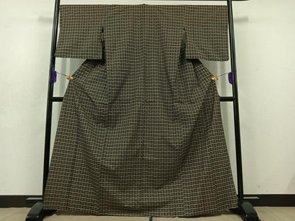 平和屋着物▽本場大島紬 単衣 蜻蛉 正絹 逸品 AABD7490jh