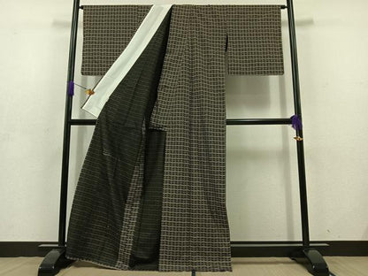平和屋着物▽本場大島紬 単衣 蜻蛉 正絹 逸品 AABD7490jh