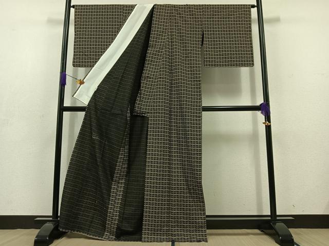 平和屋着物▽本場大島紬 単衣 蜻蛉 正絹 逸品 AABD7490jh