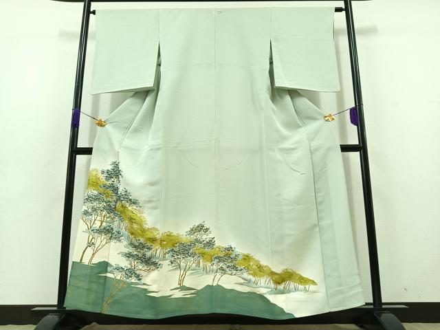平和屋着物▽豪華色留袖 単衣 風景文 金彩 正絹 逸品 AABD7500jh