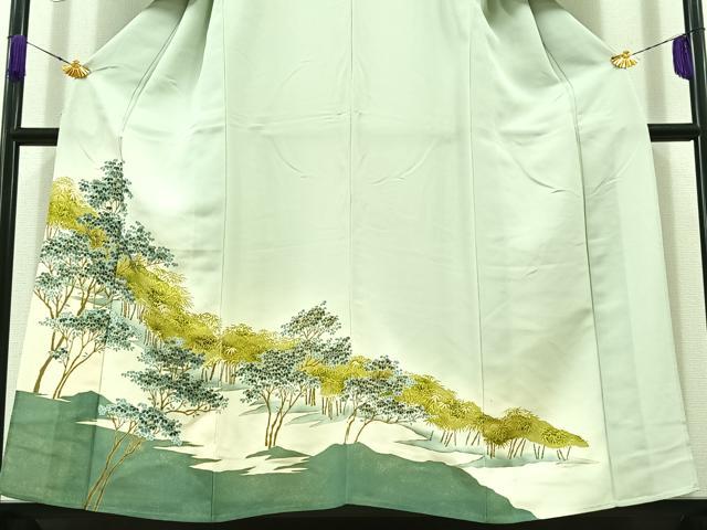 平和屋着物▽豪華色留袖 単衣 風景文 金彩 正絹 逸品 AABD7500jh
