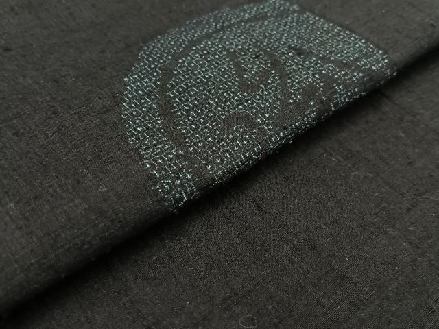平和屋着物▽本場結城紬 重要無形文化財 単衣 100亀甲 花絵皿文 正絹 逸品 AABD7502jh