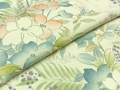 平和屋着物▽上質な小紋 単衣 手描き 草花文 正絹 逸品 AABD7505jh