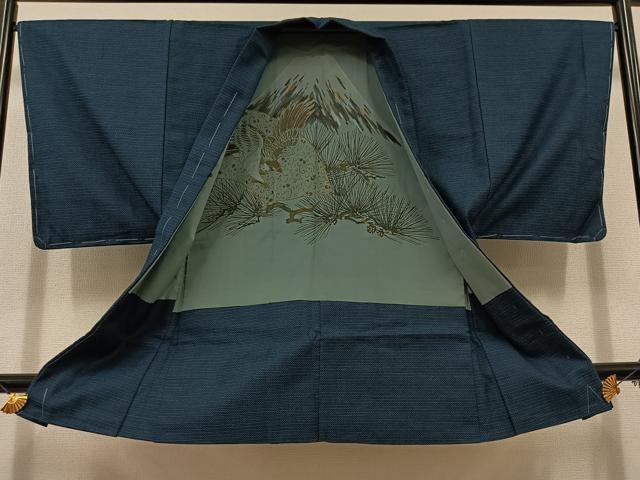 平和屋着物▽男性　小紋　単衣　アンサンブル　80亀甲　総詰め　逸品　AABD7506jh