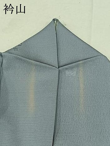 平和屋着物▽上質な色無地 単衣 流水花地紋 灰青色 正絹 逸品 AABD7510jh