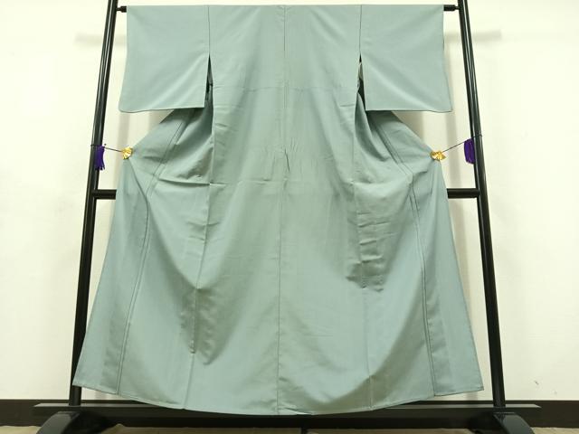 平和屋着物▽上質な色無地 単衣 空色 正絹 逸品 AABD7513jh