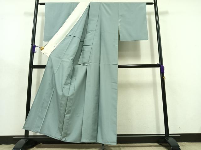 平和屋着物▽上質な色無地 単衣 空色 正絹 逸品 AABD7513jh