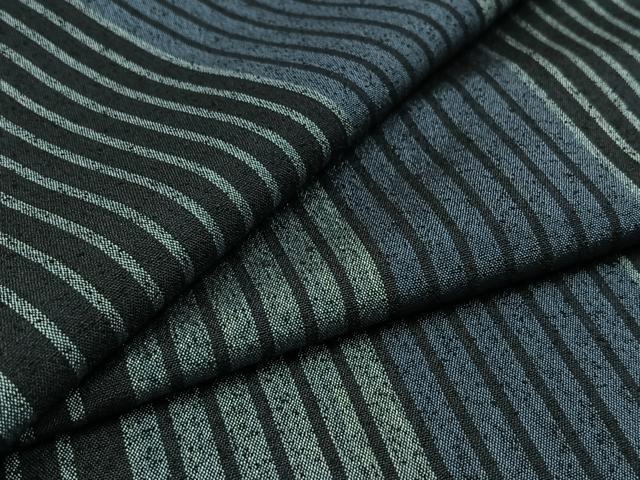 平和屋着物▽本場縞大島紬 単衣 縞 証紙付き 正絹 逸品 AABD7514jh