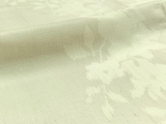 平和屋着物▽上質な紬 単衣 草花文 正絹 逸品 AABD7518jh