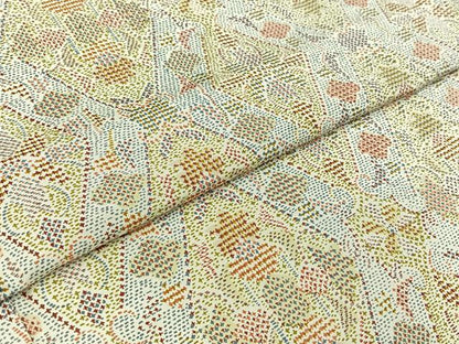 平和屋着物▽本場染大島紬 単衣 花菱文 正絹 逸品 AABD7519jh