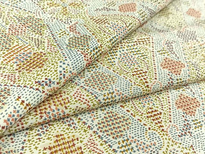 平和屋着物▽本場染大島紬 単衣 花菱文 正絹 逸品 AABD7519jh