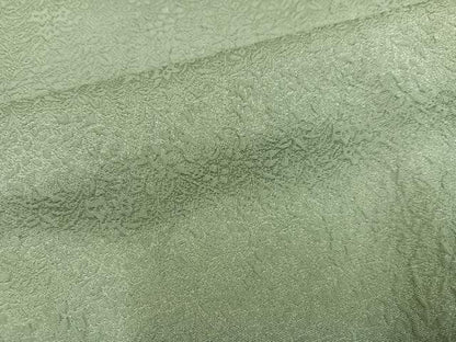 平和屋着物●上質な色無地 草花地紋 山葵色 三越扱い 正絹 逸品 AABD7521ph