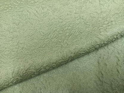 平和屋着物●上質な色無地 草花地紋 山葵色 三越扱い 正絹 逸品 AABD7521ph