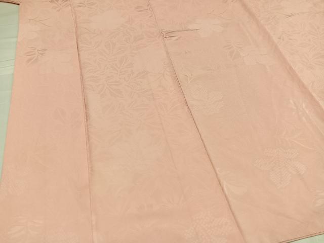 平和屋着物●上質な色無地　舞葉地紋　赤香色　正絹　逸品　AABD7523ph