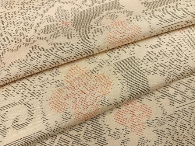 平和屋着物●本場大島紬 白大島 舞花文 正絹 逸品 AABD7529ph
