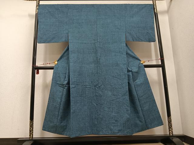 平和屋着物●男性 紬 アンサンブル 色無地 錆鼠色 正絹 逸品 AABD7566ph