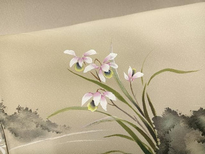 平和屋着物●和紙染染色作家・植村彩弘 色留袖 作家物 手描き 立波枝花文 暈し染め 金彩 正絹 逸品 AABD7575ph