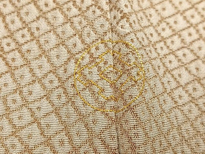 平和屋着物●訪問着　お召地　手描き　風景樹林文　金彩　大丸扱い　正絹　逸品　AABD7599ph