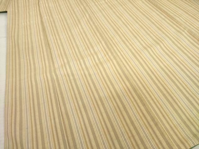 平和屋着物●上田紬　縞　証紙付き　正絹　逸品　AABD7622ck