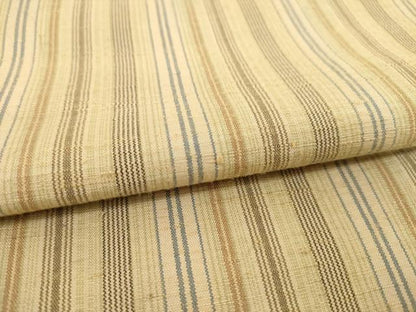 平和屋着物●上田紬　縞　証紙付き　正絹　逸品　AABD7622ck