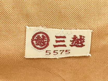 平和屋着物●結城紬　色無地　白茶色　三越扱い　正絹　逸品　AABD7628ck