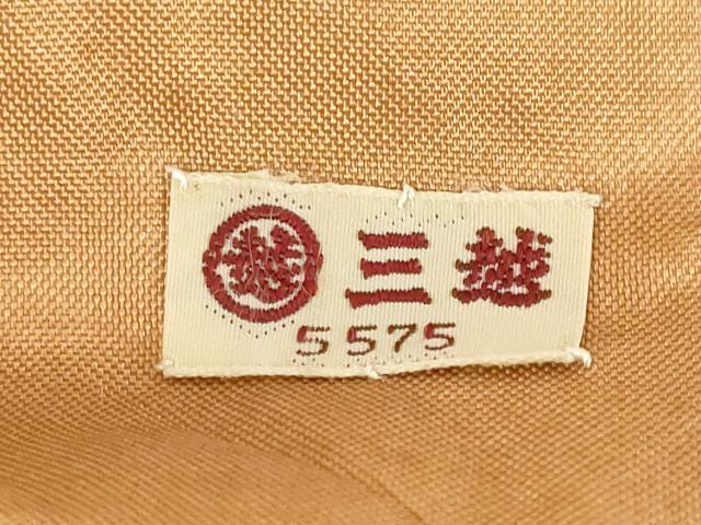 平和屋着物●結城紬　色無地　白茶色　三越扱い　正絹　逸品　AABD7628ck