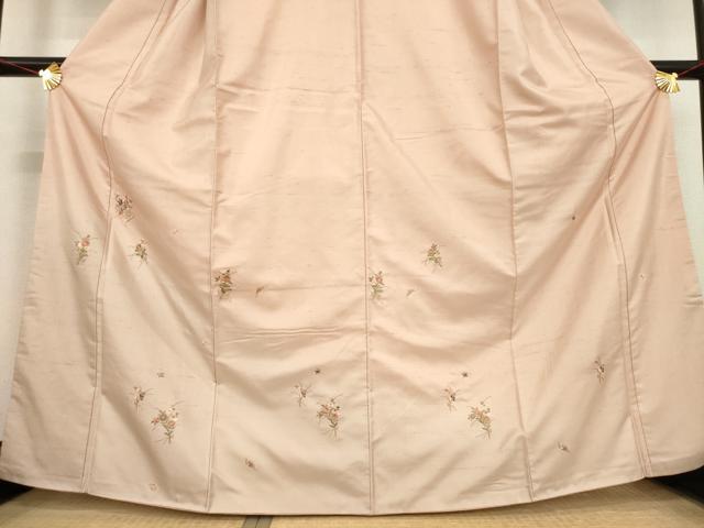 平和屋着物●訪問着　紬地　総刺繍　花束文　やまと誂製　正絹　逸品　AABD7634ck