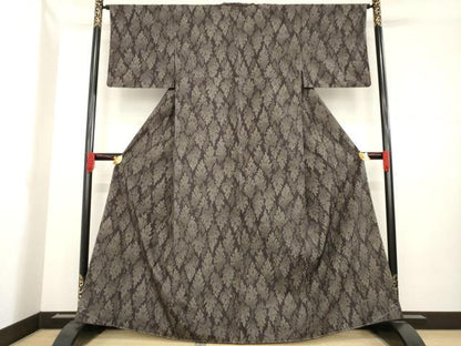 平和屋着物●上質な紬　樹林文　正絹　逸品　未使用　AABD7648ck