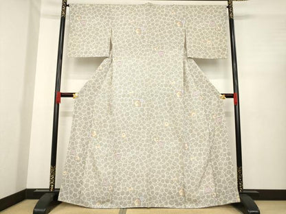平和屋着物●上質な小紋　雪輪尽くし　正絹　逸品　AABD7663ck