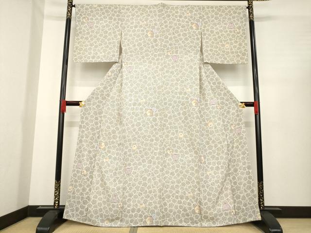 平和屋着物●上質な小紋　雪輪尽くし　正絹　逸品　AABD7663ck