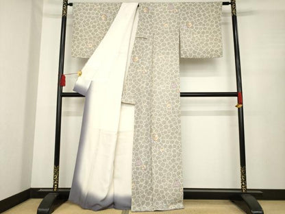 平和屋着物●上質な小紋　雪輪尽くし　正絹　逸品　AABD7663ck