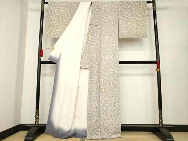 平和屋着物●上質な小紋　雪輪尽くし　正絹　逸品　AABD7663ck
