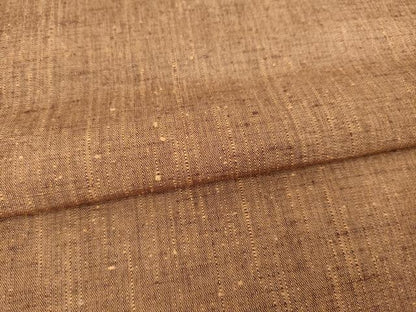 平和屋着物●上質な紬　霞文　胡桃色　ロング丈　正絹　逸品　AABD7668ck