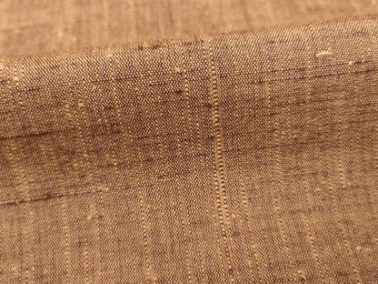 平和屋着物●上質な紬　霞文　胡桃色　ロング丈　正絹　逸品　AABD7668ck