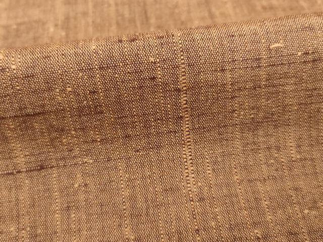 平和屋着物●上質な紬　霞文　胡桃色　ロング丈　正絹　逸品　AABD7668ck