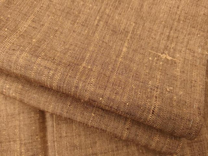 平和屋着物●上質な紬　霞文　胡桃色　ロング丈　正絹　逸品　AABD7668ck