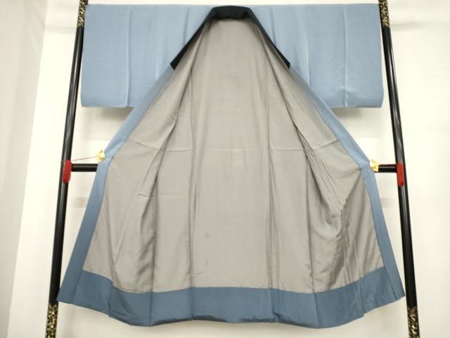 平和屋着物○男性 色無地 アンサンブル 長襦袢(袷)セット 藍鉄色