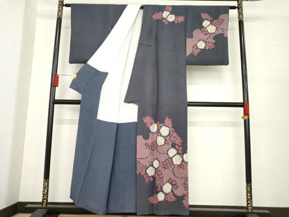 平和屋着物●訪問着　辻が花　絞り　舞花文　正絹　逸品　AABD7679ck