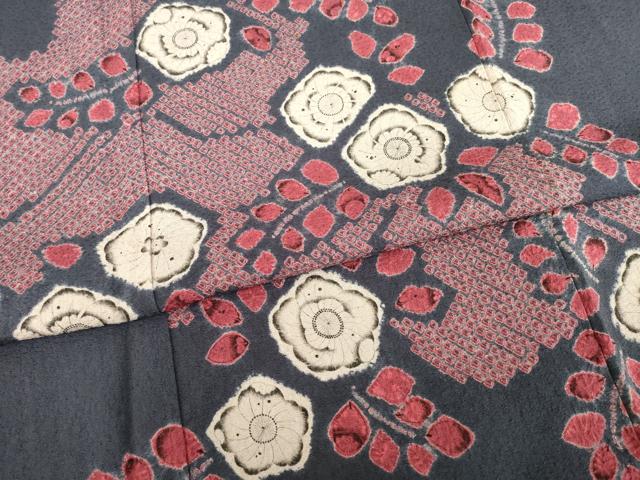 平和屋着物●訪問着　辻が花　絞り　舞花文　正絹　逸品　AABD7679ck