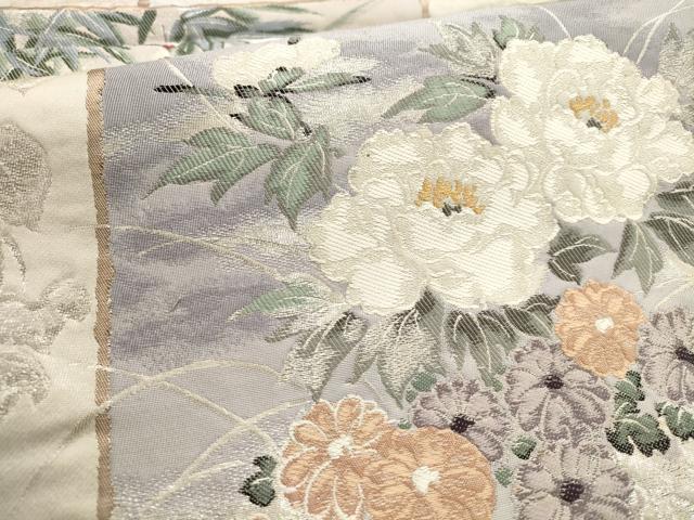 平和屋着物▼六通柄袋帯　琳派色紙画譜　金銀糸　正絹　逸品　AABD8038wj